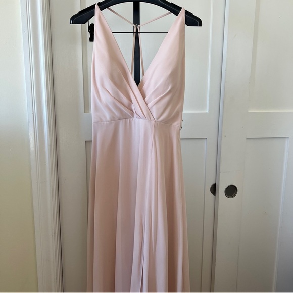 Jenny Yoo Bryce Surplice Bridesmaid Dress in Soft Blush - Picture 2 of 8